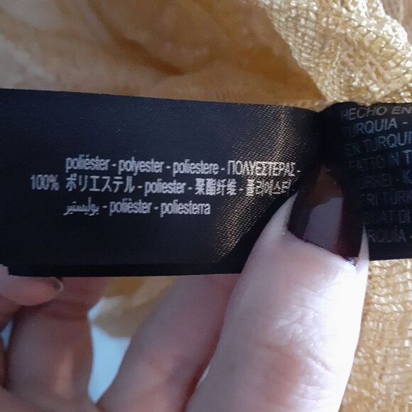 NWT Zara Elegant Gold Sheer Women's Top - Picture 2 of 16